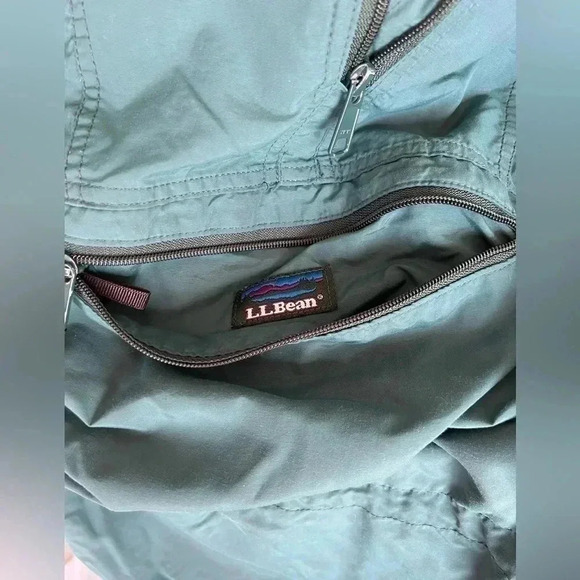 Vintage 90s LL BEAN Anorak Hoodie Half Zipper Jacket Mountain Green Colour Sz L - Picture 9 of 13